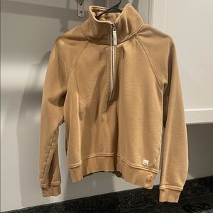 Vuori Camel Cowl Neck Sweater